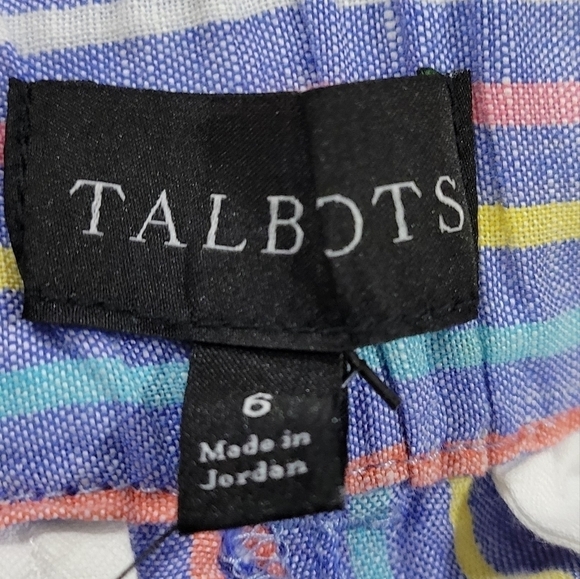 Talbots Tie Waist Shorts in Sunshine Stripe Size 6 NWT - Picture 13 of 14